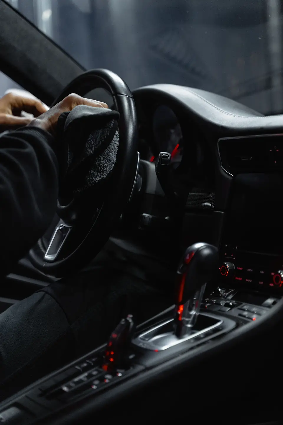 Detailing the center console and shifter area