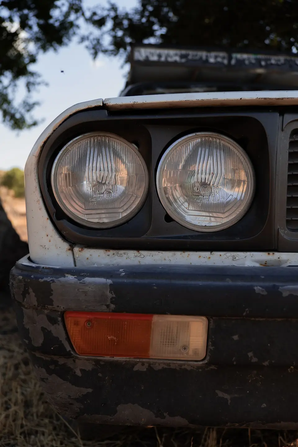 Old headlights that have lost their clarity